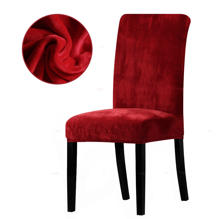 כיסוי לכיסאות מבד קטיפה FACTORYX אדום יחידה אחת 