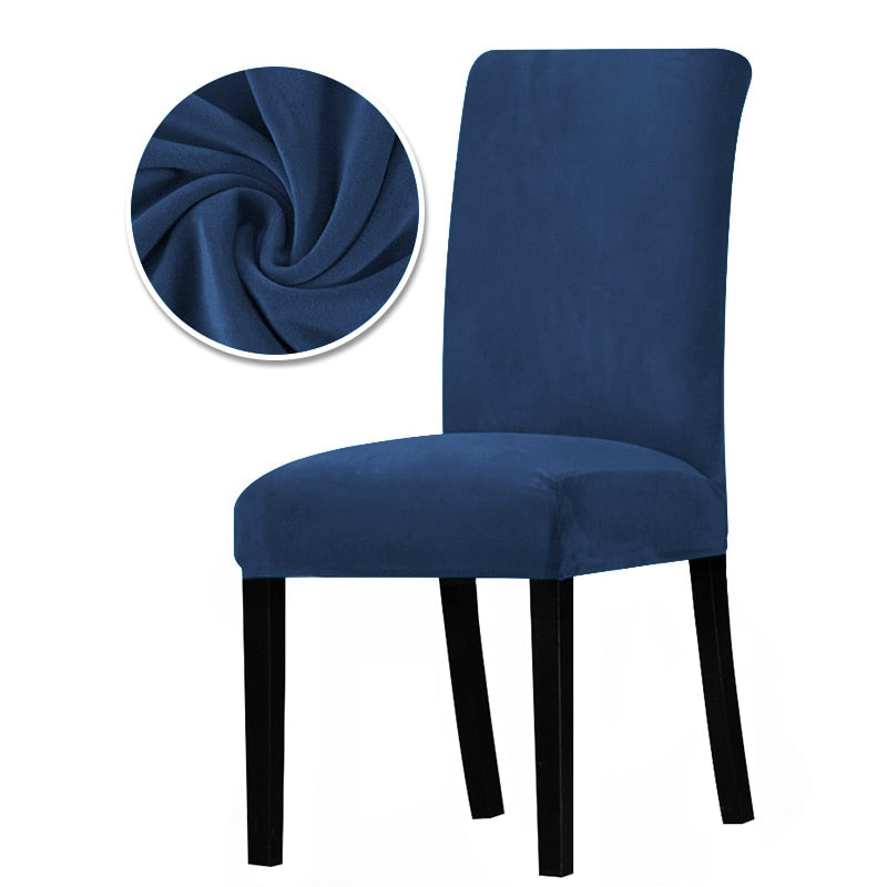 כיסוי לכיסאות מבד קטיפה FACTORYX כחול יחידה אחת 