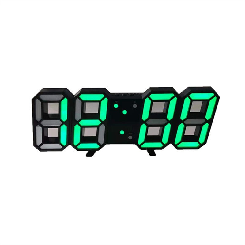 שעון שולחני דיגיטלי FACTORYX [שעון שחור] - [תאורה ירוקה]  